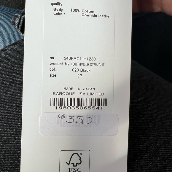 Brand new with Tags!  Moussy Jeans. Size 27 - Picture 5 of 5